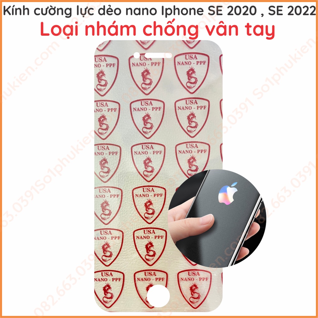 Dán cường lực màn hình Iphone se 2020 iphone se 2022 dẻo nano, chuẩn cường lực 9H+