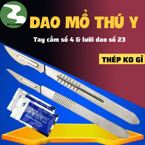 Dao mổ thú y - Dao Thiến Heo Kèm 10 lưỡi dao