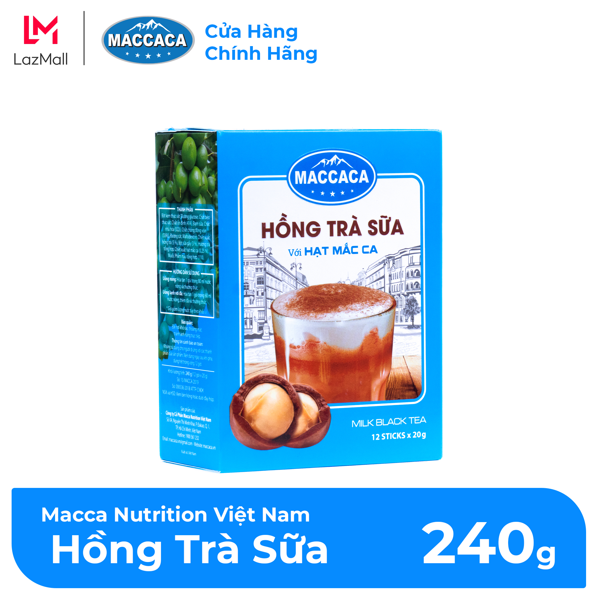 Maccaca - Hồng Trà Sữa với hạt Mắc Ca.
