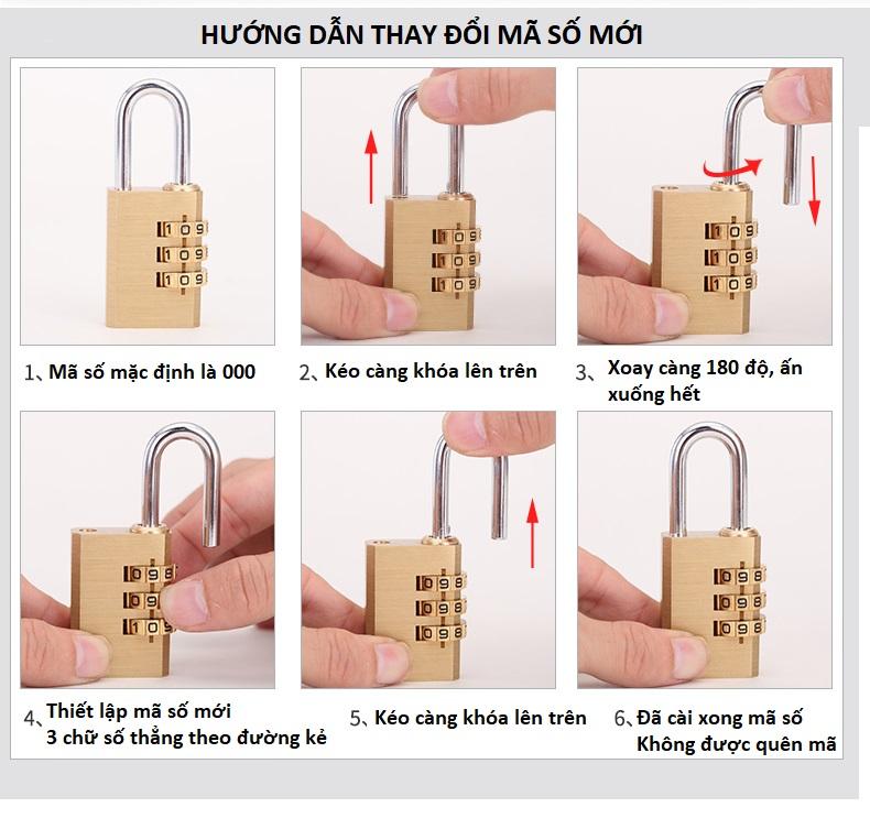 Ổ khóa 4 số bằng đồng thau cao cấp chống gỉ
