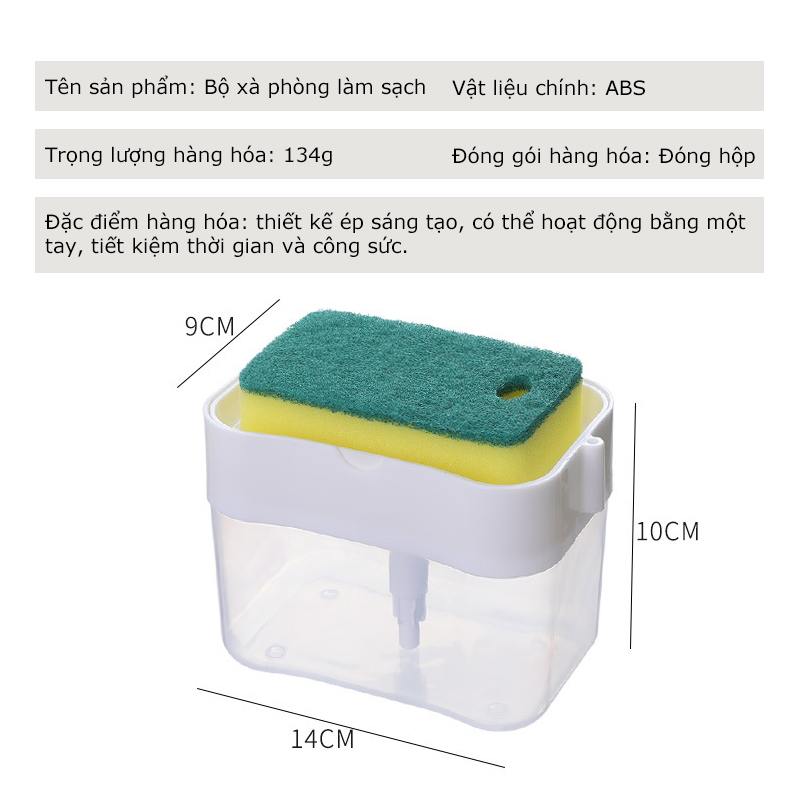 Dishwashing Liquid Dispenser, Smart Soap Dispenser with Pump and Sponge (Random Color)