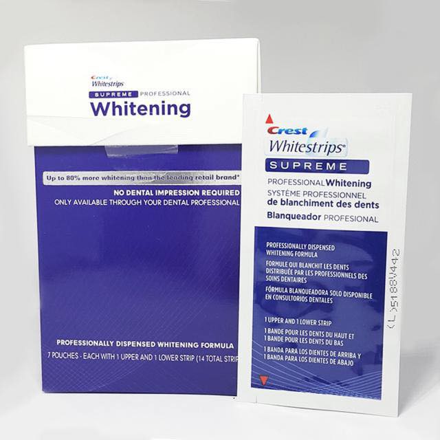 [CHÍNH HÃNG] MIẾNG DÁN TRẮNG RĂNG CREST 3D WHITE (DÒNG SUPREME PROFESSIONALS)
