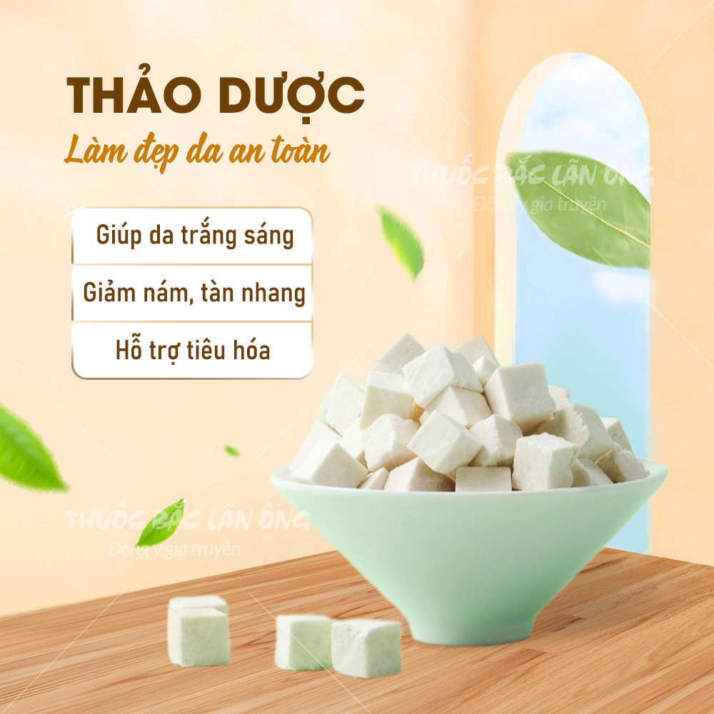 Bột bạch linh 1kg, bột bạch phục linh, nguyên chất, thơm mịn, dùng pha uống, đắp mặt - Lãn Ông