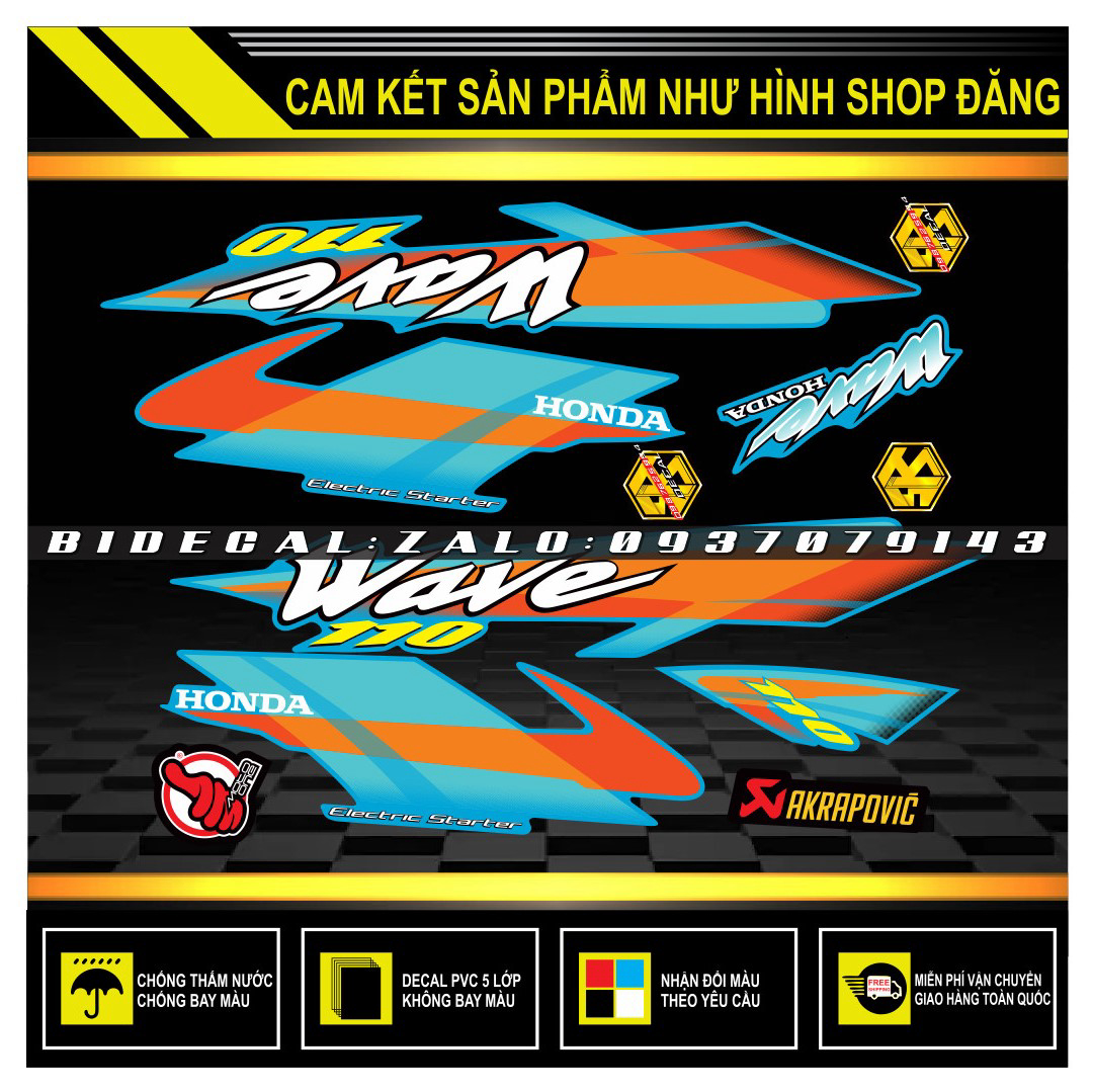 TEM RỜI WAVE THÁI 110 2002 XANH NGỌC