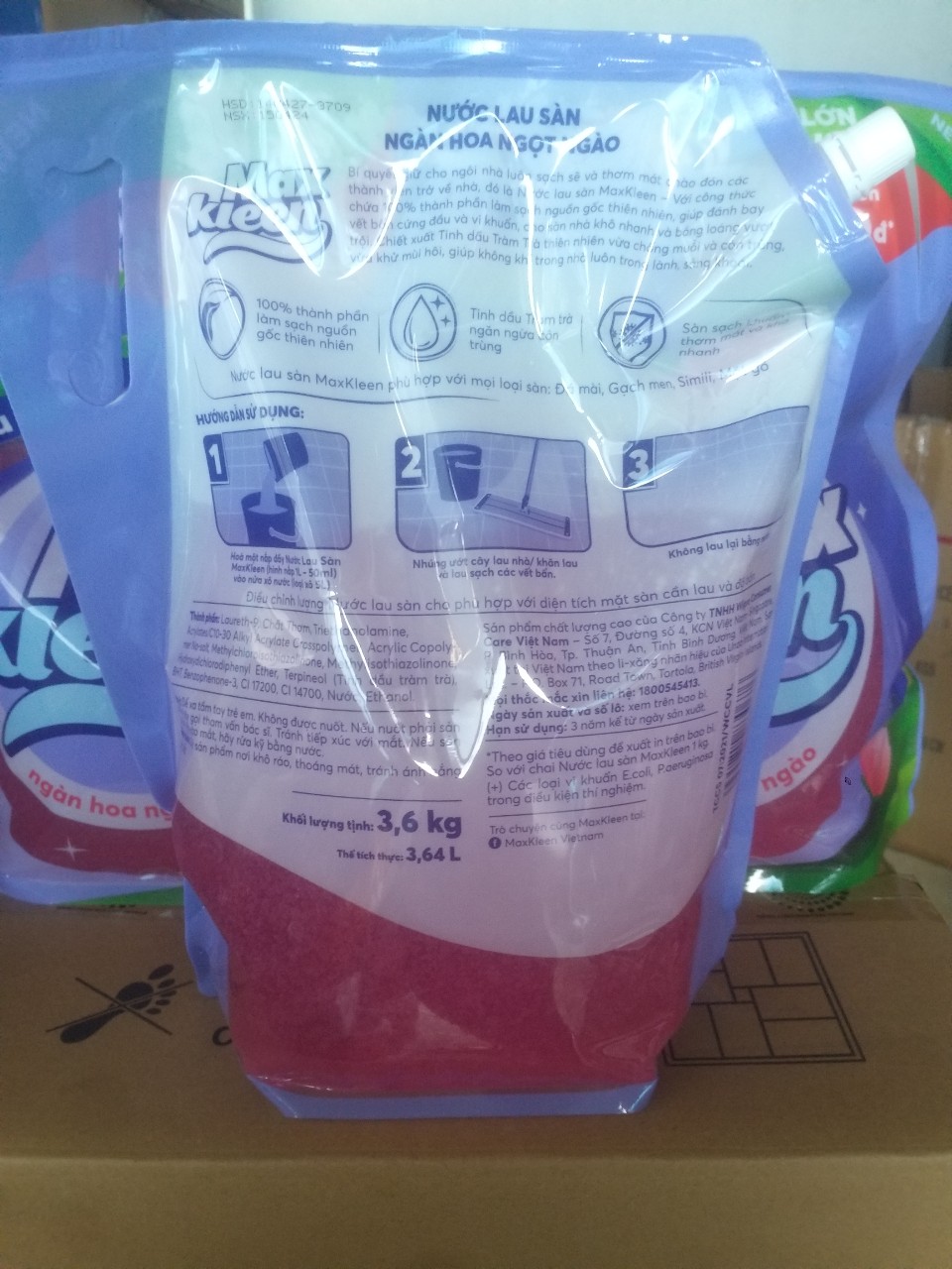 Nước lau sàn MaxKleen 3,6kg thơm mát sạch khuẩn