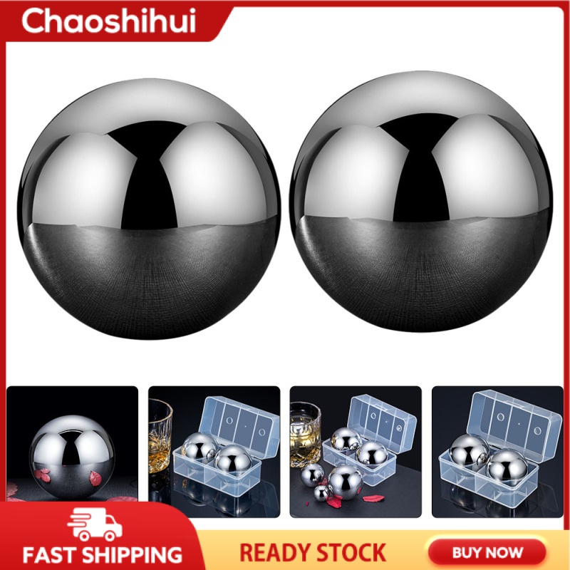 Chaoshihui Glass Rocks Stainless Steel Ice Cubes Whiskey Rocks Chilling Man Ice Cubes Steel Block