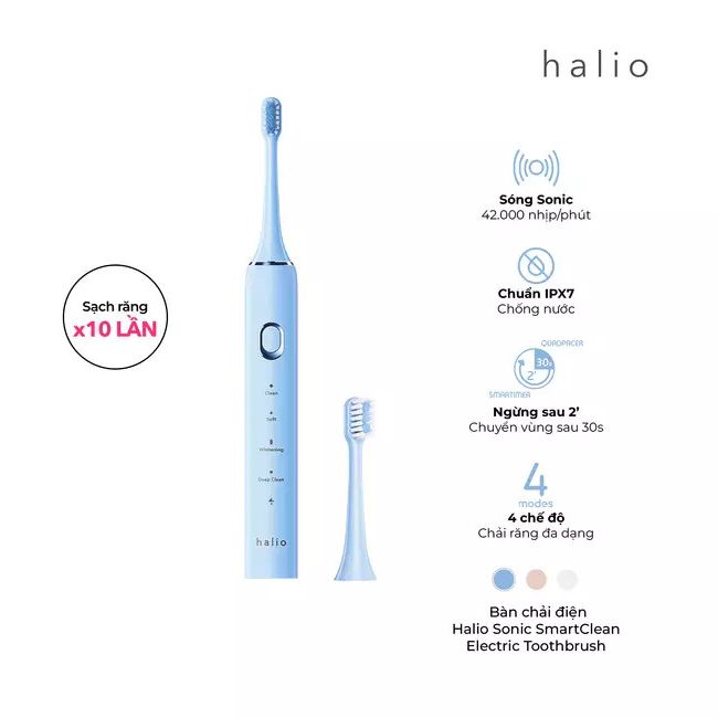 Combo 2 Bàn chải điện Halio Sonic SmartClean Electronic Toothbrush