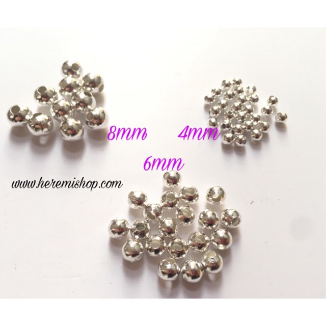 [Lấy mã giảm thêm 30%] Hạt bi màu vàng bạc 4-6-8mm(túi 10g)