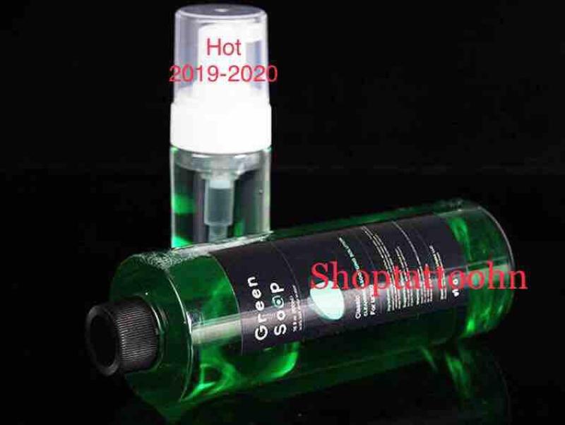 Cặp vệ sinh sau khi xăm Green soap 500ml với lọ tạo bọt tốt nhất