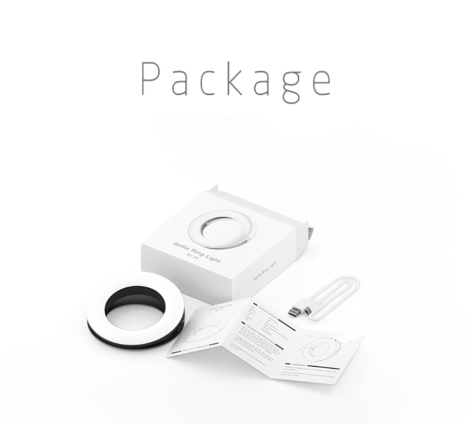 KIPRUN Selfie Ring Light [3 Light Modes] [Rechargeable], Clip on Phone Camera LED Light, Adjustable Brightness Selfie Circle Light for iPhone X Xr Xs Max 7 8 Plus 11 Pro Android iPad Laptop