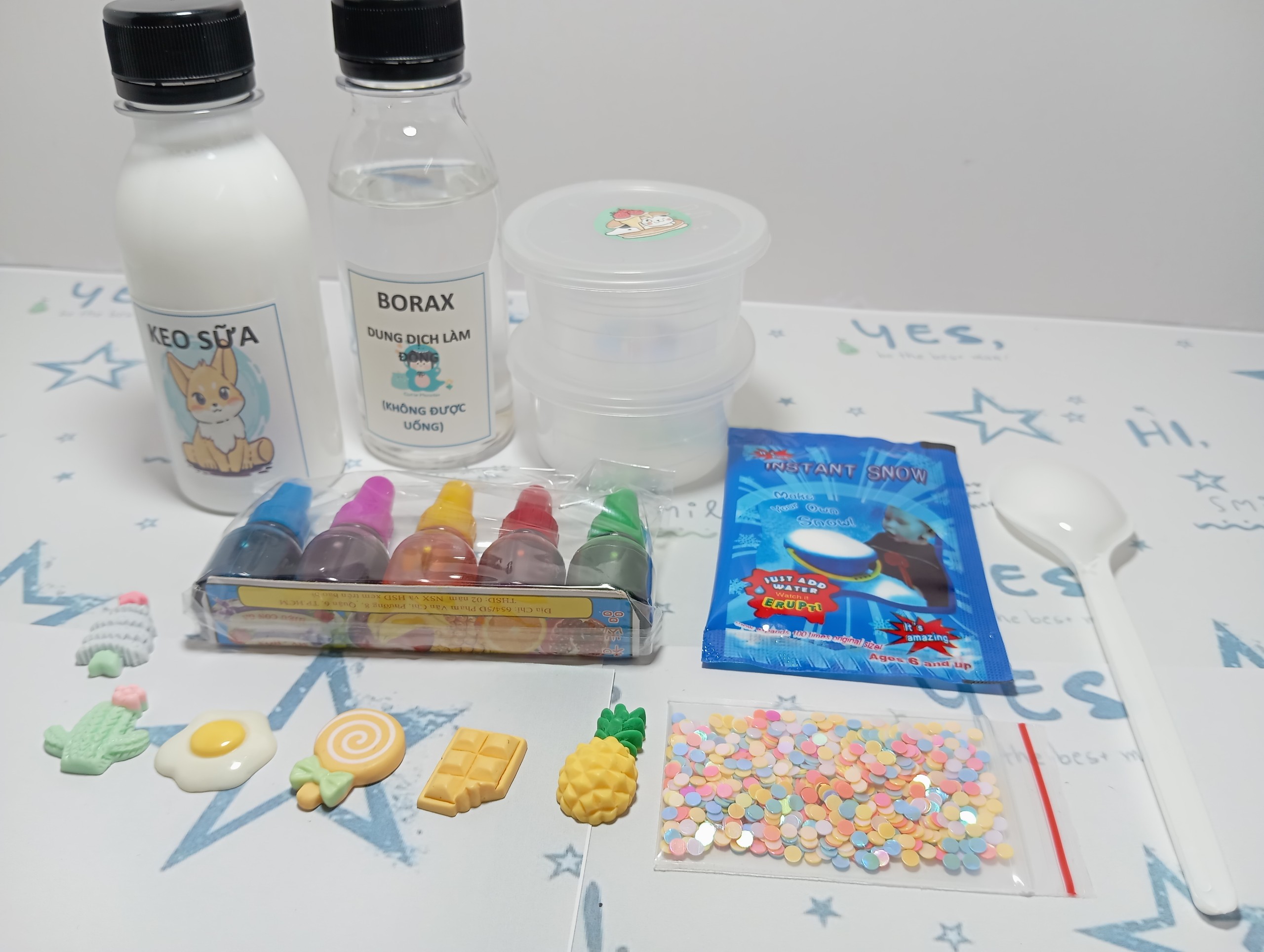 (BK7) BỘ KIT SLIME MÂY - DỤNG CỤ LÀM SLIME MÂY GIÁ RẺ