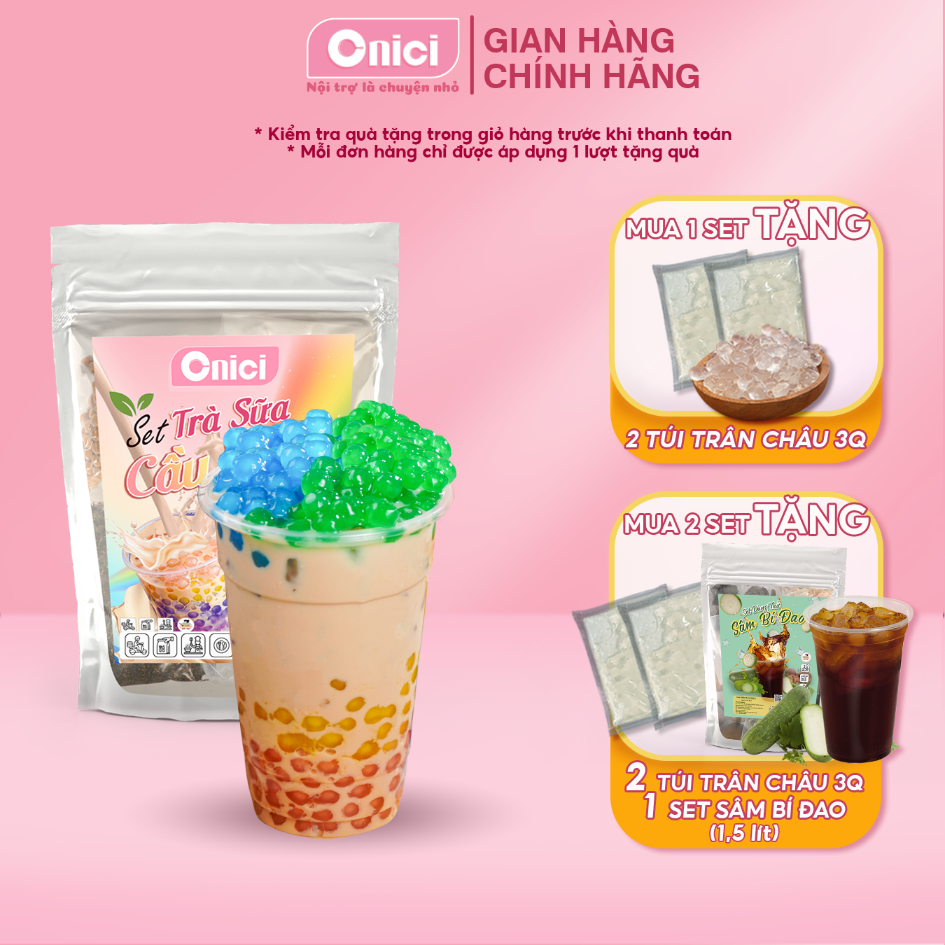 Trà sữa cầu vồng bếp của mẹ onici nguyên liệu nấu 30-35 ly