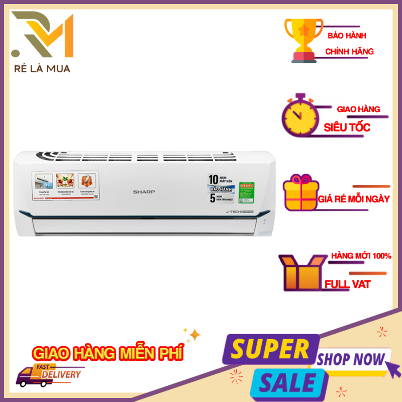 Bảng giá Máy lạnh Sharp Wifi Inverter 1 HP AH-XP10WHW - Công suất làm lạnh 9.000 BTU, Công nghệ lọc không khí Plasmacluster ion, Công nghệ làm lạnh nhanh Super Jet