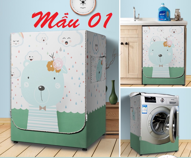 Vỏ bọc máy giặt lồng ngang, cửa trước, áo trùm bạt phủ siêu bền chống mưa nắng