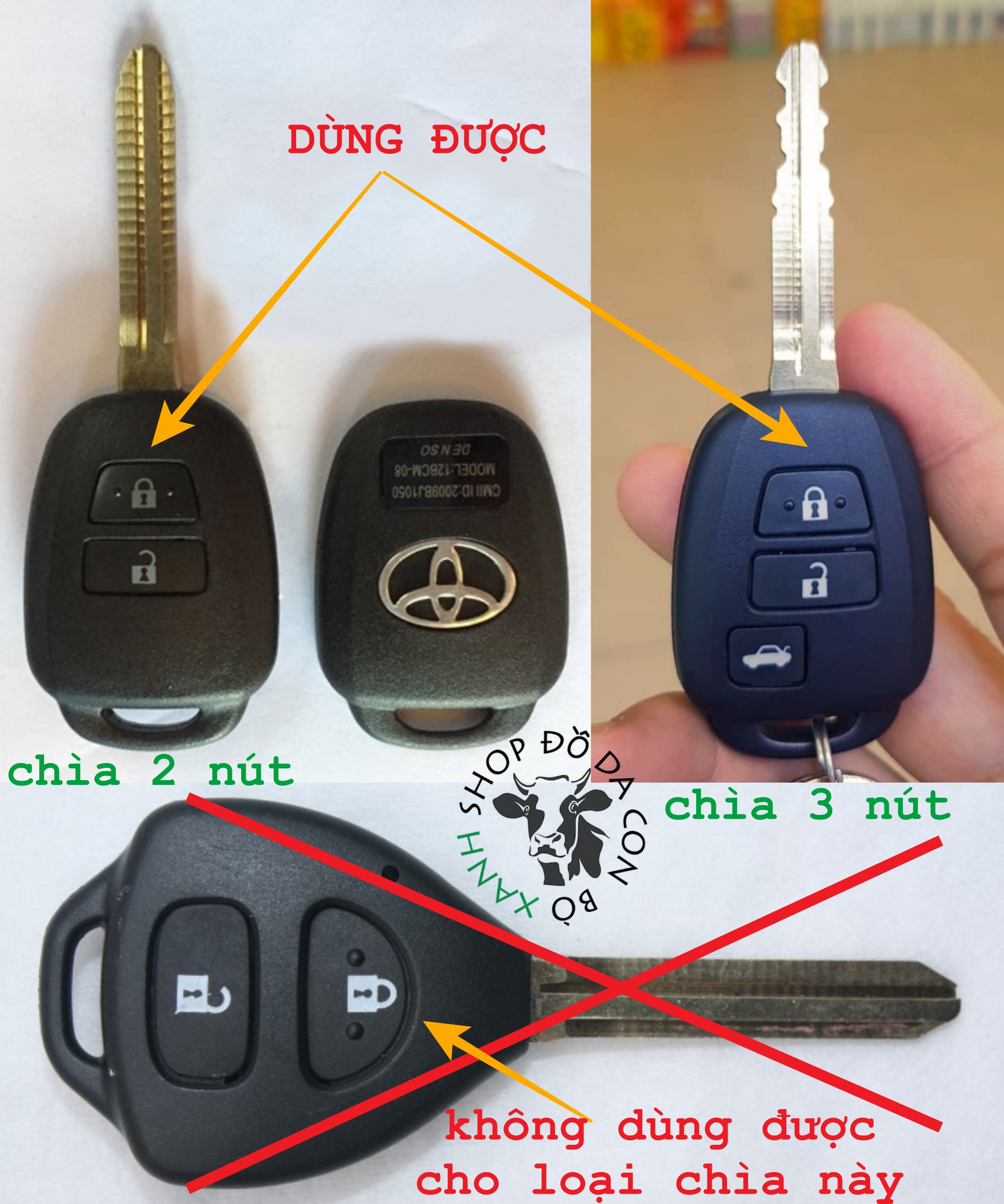Bao Da Chìa Khoá Toyota Vios Handmade Da Thật 003