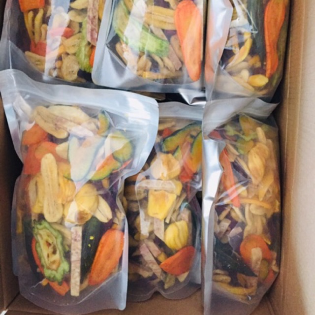 1kg Trái cây sấy thập cẩm giòn ( hàng nguyên)