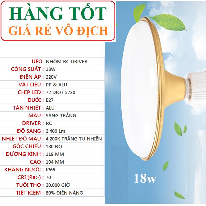 Bóng đèn led ufo gold 18w