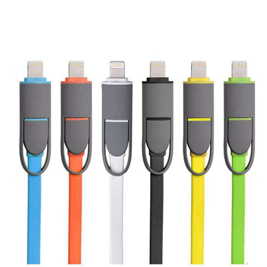 Cáp sạc đa năng 2 đầu chuẩn USB, lightning cho Iphone và Samsung