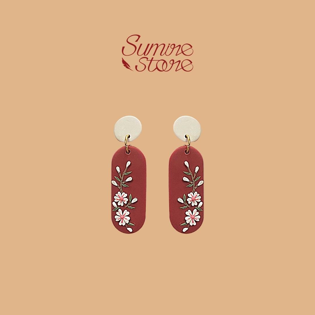 Sumire Store Hoa tai Đất nung Handmade DN138