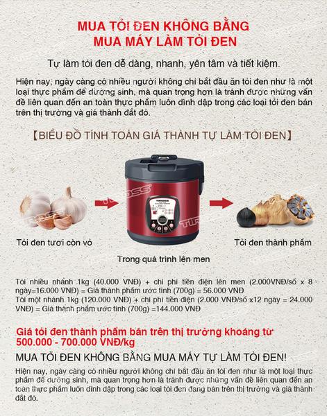Máy làm tỏi đen gia đình Tiross TS908 (Thêm nút sây khô 2 giờ) (Đỏ)