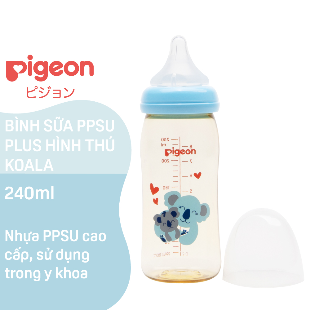 Bình Sữa PPSU Plus Hình Thú Koala Pigeon 160ML/240ML