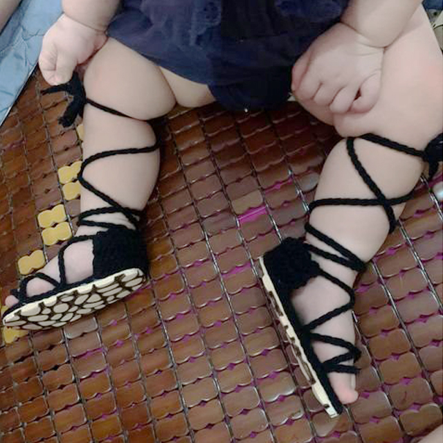Giày Sandal Cột Dây Dễ Thương Cho Bé Gái