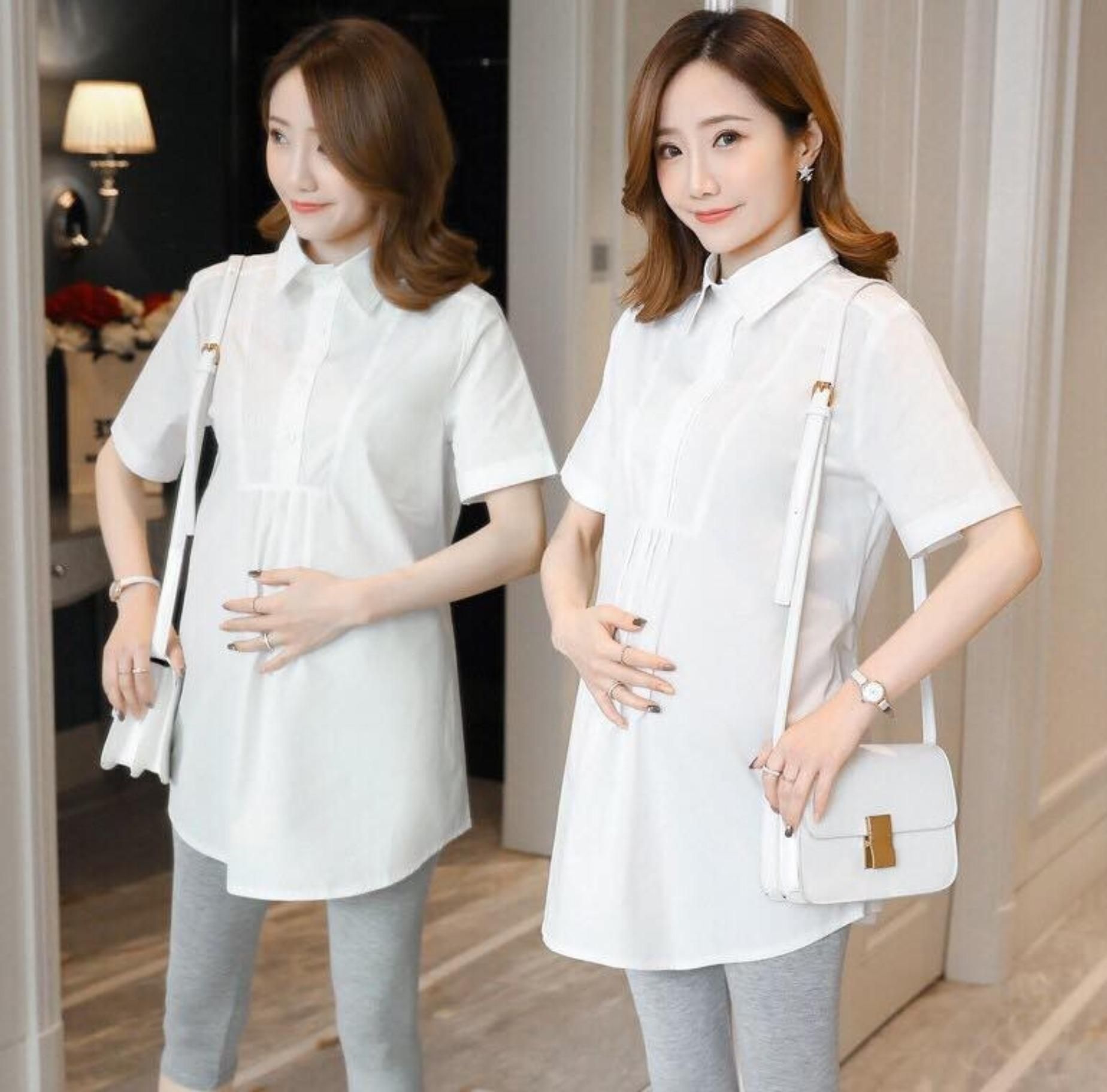 Áo bầu công sở-áo bầu sơ mi
