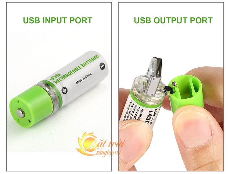 Pin tiểu AA 1450mAh tự sạc cắm cổng USB -