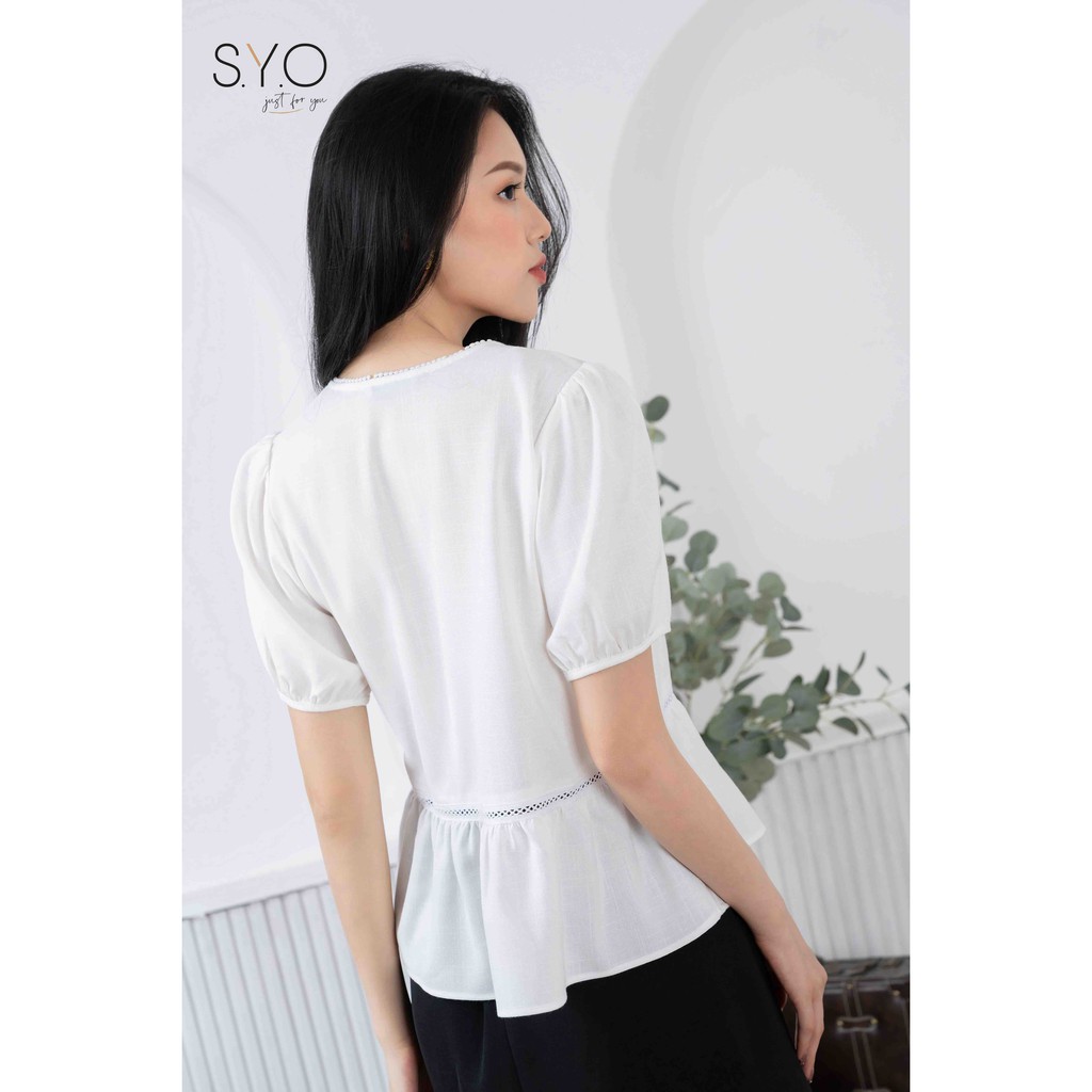 Áo Đũi Peplum Phối Ren A2010-21