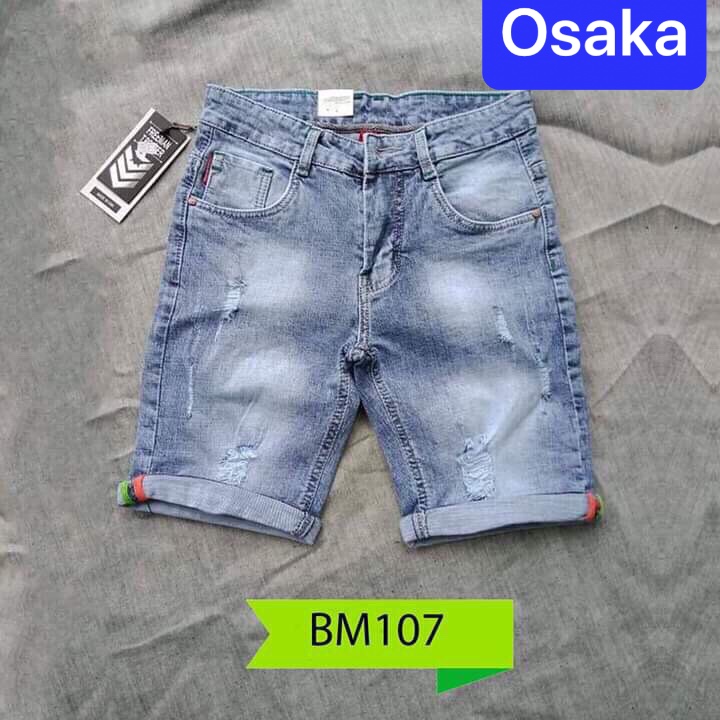 QUẦN SHORT JEAN NAM LỬNG NGỐ CHẤT BÒ XANH WASH SÀNH ĐIỆU MỚI NHẬT BẢN CAO CẤP OK-107 - OSAKA FASHION