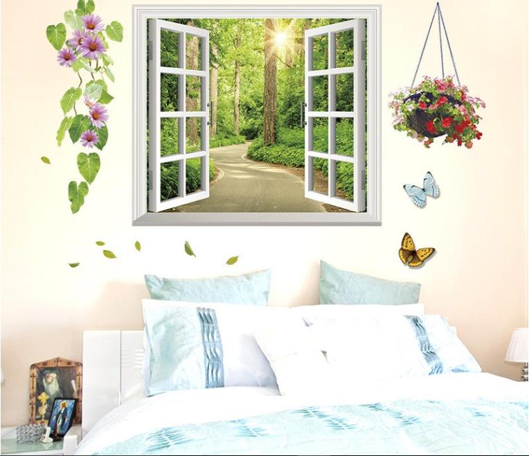 [HCM]Decal trang trí Cửa sổ con đường cong ( KÈM VIDEO THẬT ). Decal in trên chất liệu PVC có keo sẵn ở mặt sau chỉ cần lột ra và dán có thể lau chùi bằng nước công nghệ in rõ nét không bay màu.