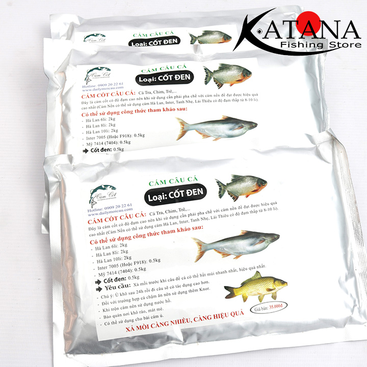 [HCM]Cám Câu Cá - Cốt Vàng Cốt Đen Cốt K52 Bịch 500gr