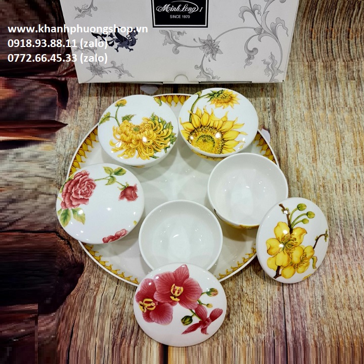 khay mứt sứ Minh Long - khay mứt sứ