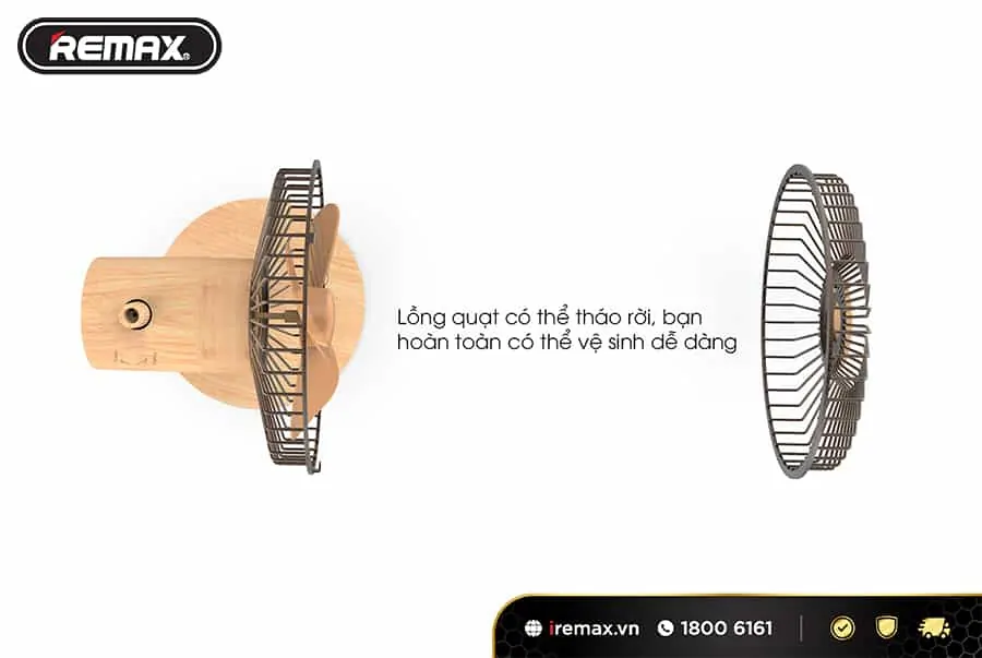 Quạt vân gỗ Remax Life FN17 - Wood grain