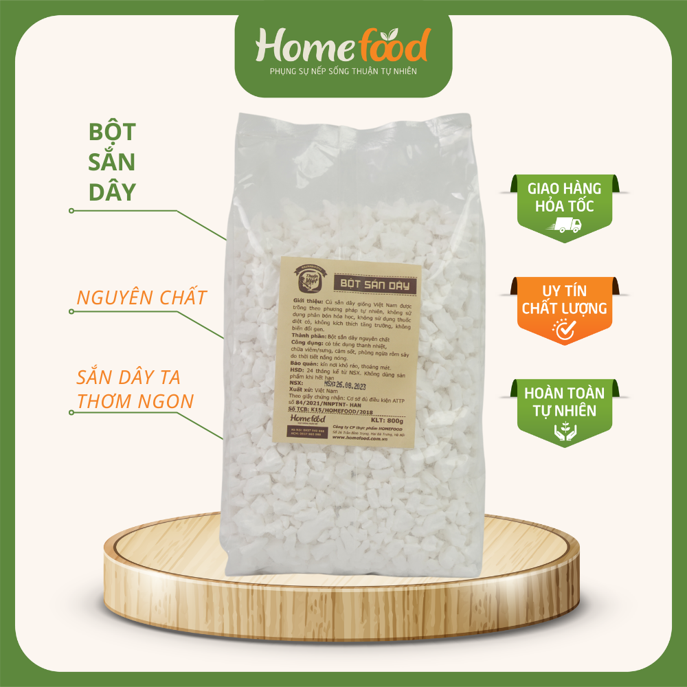 Bột sắn dây sạch Homefood túi 800g