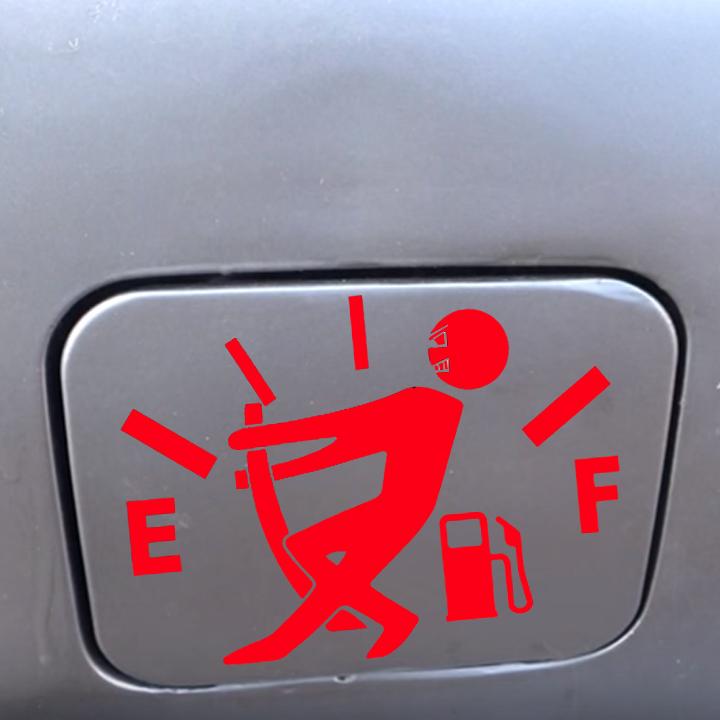 Decal dán nắp bình xăng ô tô phản quang (ĐEN)