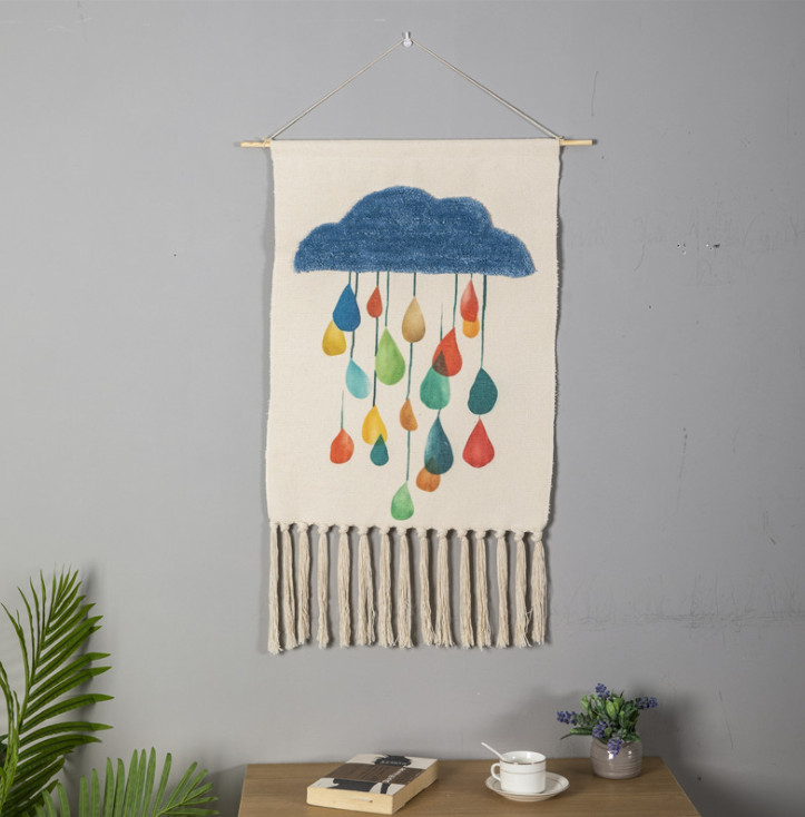 [HCM][Tặng kèm thanh gỗ dây treođinh tàng hình] Tổng hợp nhiều mẫu tranh vải họa tiết thổ cẩm mới lạ trang trí phòng phong cách vintage siêu xinh kích thước 50x70cm