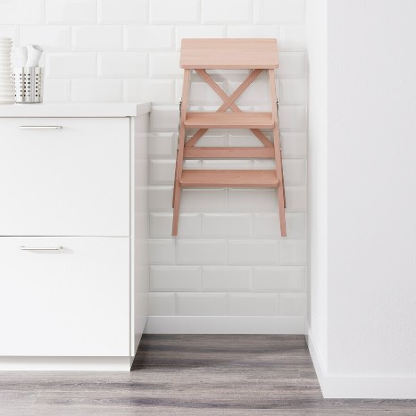 GHẾ BẬC THANG 3 BẬC BEKVÄM IKEA - Màu sồi (63 cm)