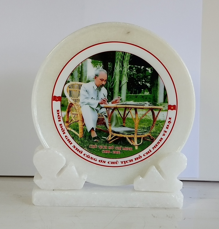 Ảnh Bác Hồ - Bác Giáp chung 25cm