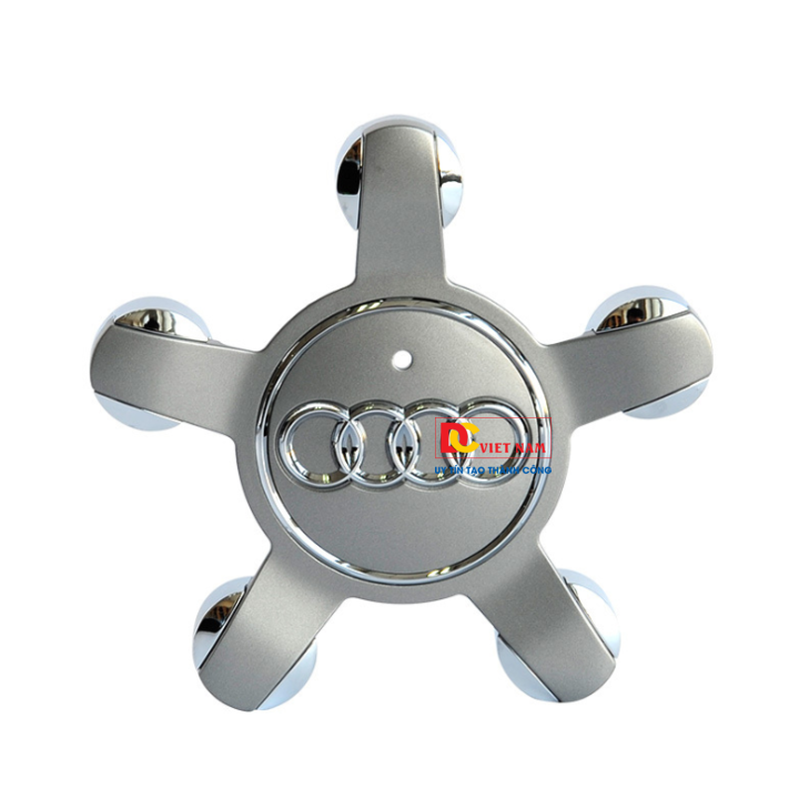 1 chiếc logo chụp mâm, lazang bánh xe ô tô, xe hơi Au.di đường kính 135mm A6Q5135 ( Màu Xám)