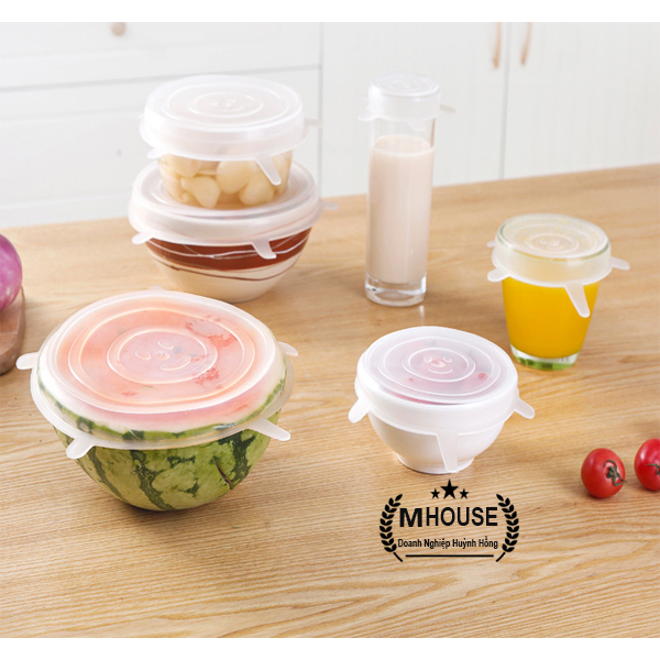 Combo 6 Pieces Silicone Elastic Cup Cover, Fresh Food keeping, Packaging Sealing Cover Multi-function Silicone Bowl Cover