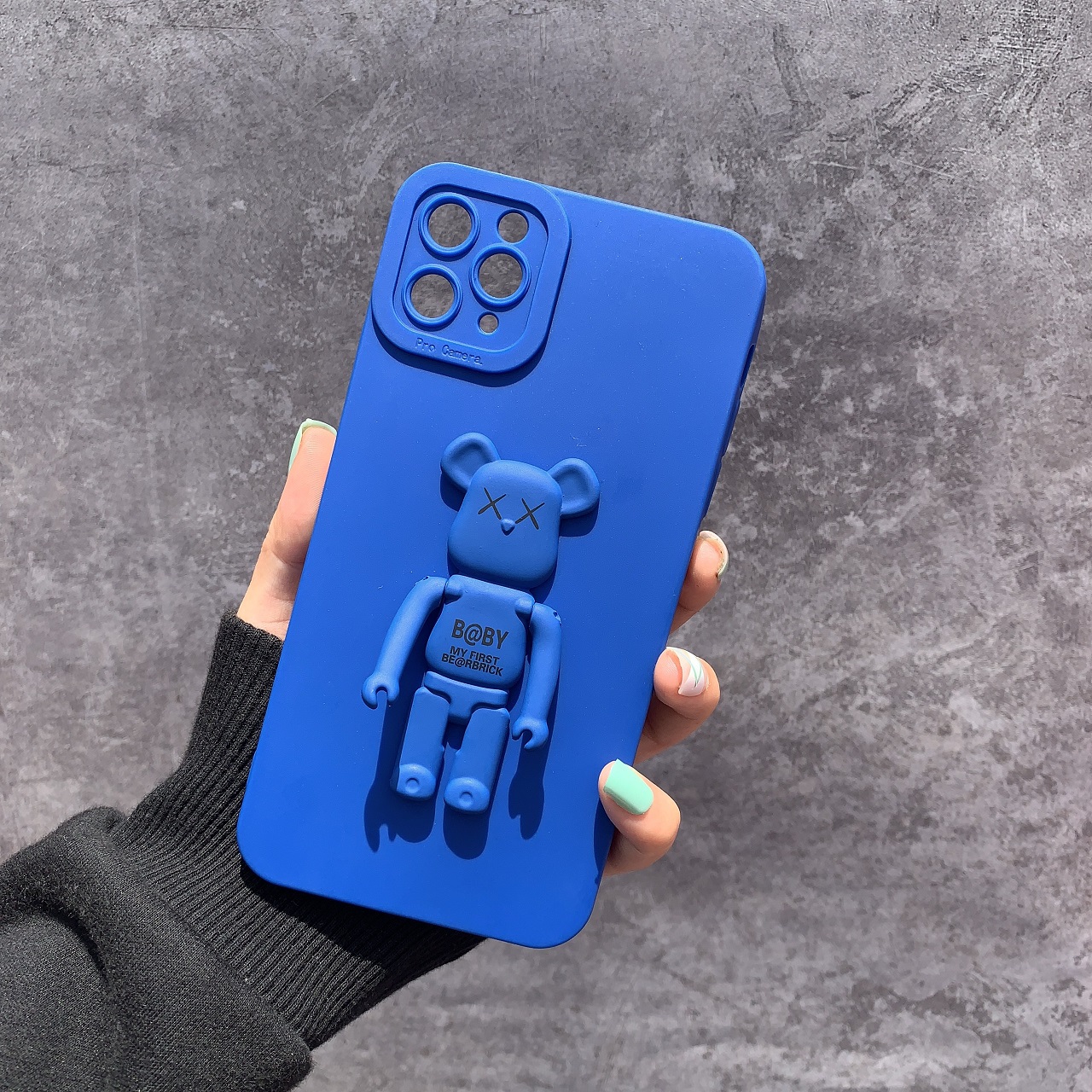 Ốp Lưng Basic Camera Nổi - Mẫu B@BY BE@RBRICK ( Kèm Giá Đỡ Hình Gấu )