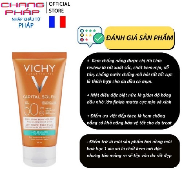 [Mẫu mới 2022] Kem chống nắng Vichy Ideal Soleil Mattifying Dry Touch Face Fluid SPF 50 giá rẻ