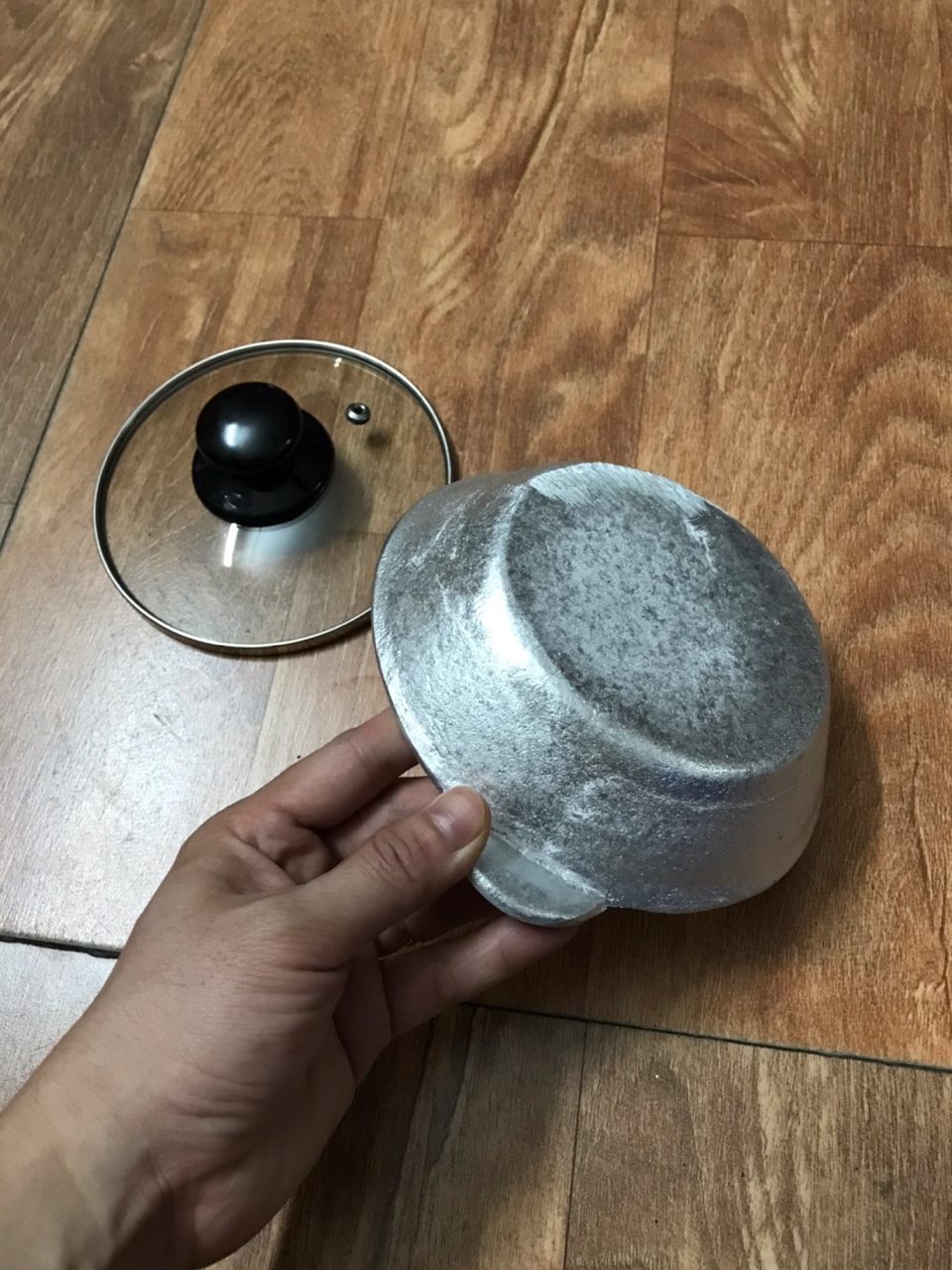 Chảo gang đúc 16.5cm*4cm kèm nắp kính