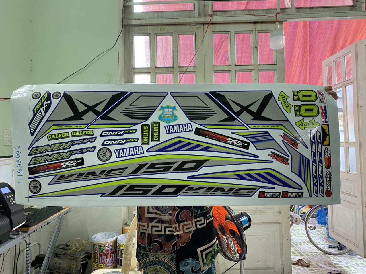 TEM RỜI EXCITER 150 MXKING DÁN XE XANH GP