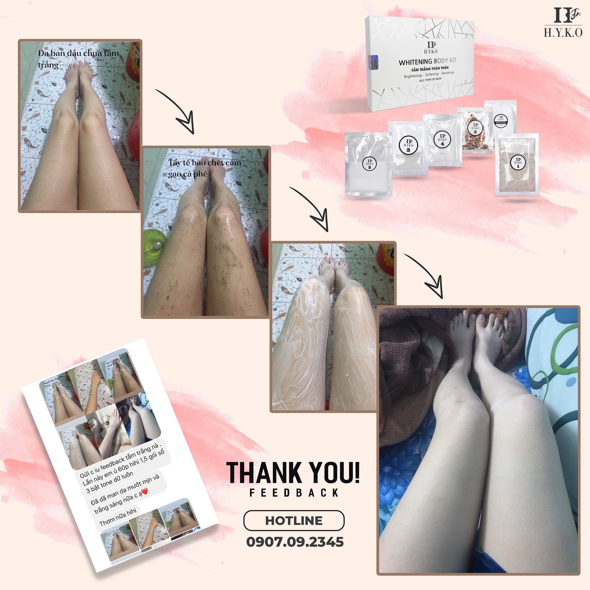 SET TẮM TRẮNG BODY HYKO
