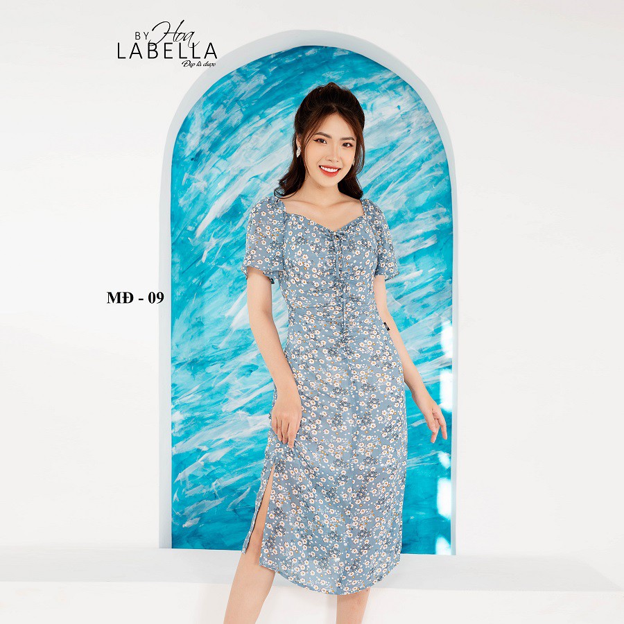 Đầm Nữ HOABELLA Nhún Ngực Hoa Nhí Chất Liệu Voan Lụa (MD09)