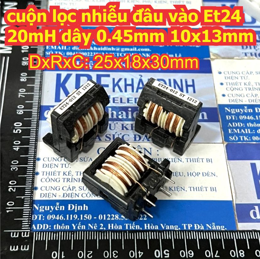 2 cái cuộn lọc nhiễu đầu vào cuộn cảm et24 20mh dây 0,45mm 10x13mm kde4823
