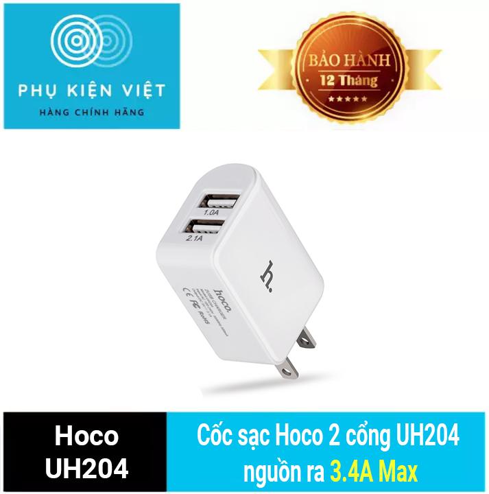 [HCM]Cốc sạc Hoco 2 cổng UH204 3.4A Max