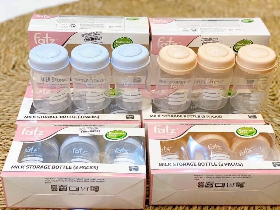 BỘ 3 BÌNH TRỮ SỮA FATZ BABY 150ML